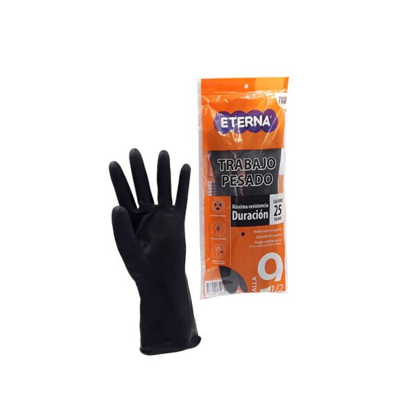 Guantes calibre 25 negro Eterna