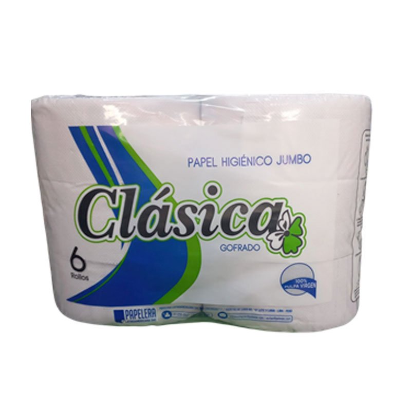 Papel higiénico gofrado blanco x 6 und Clásica 2 hojas
