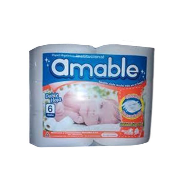 Papel higiénico gofrado blanco x 6 und Amable 2 hojas