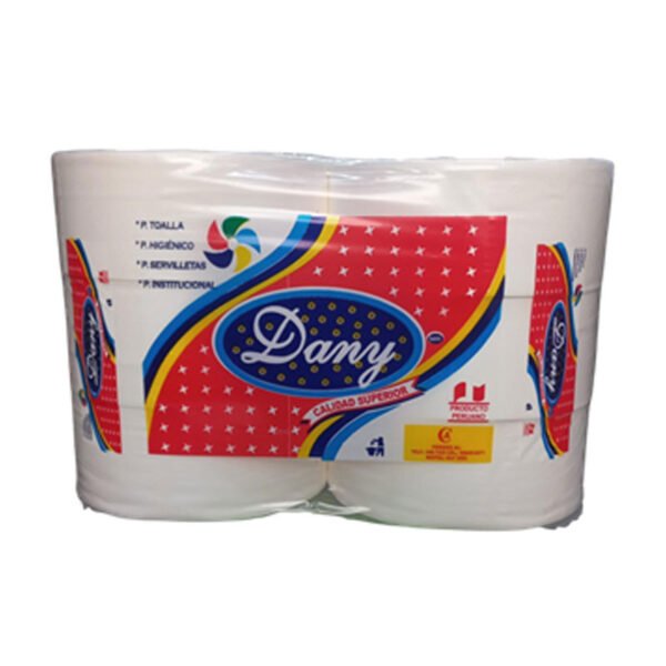 Papel higiénico liso blanco x 6 und Dany 1 hoja 500 mts